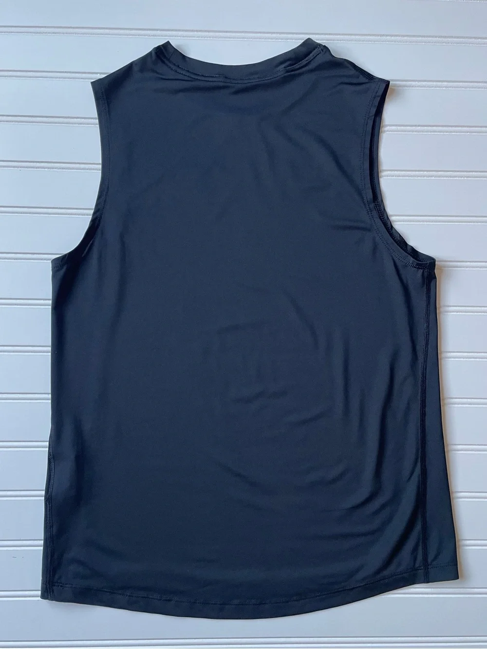 Nike Boys Black Sleeveless Performance Shirt White Logo Size L Dri Fit Tank Top